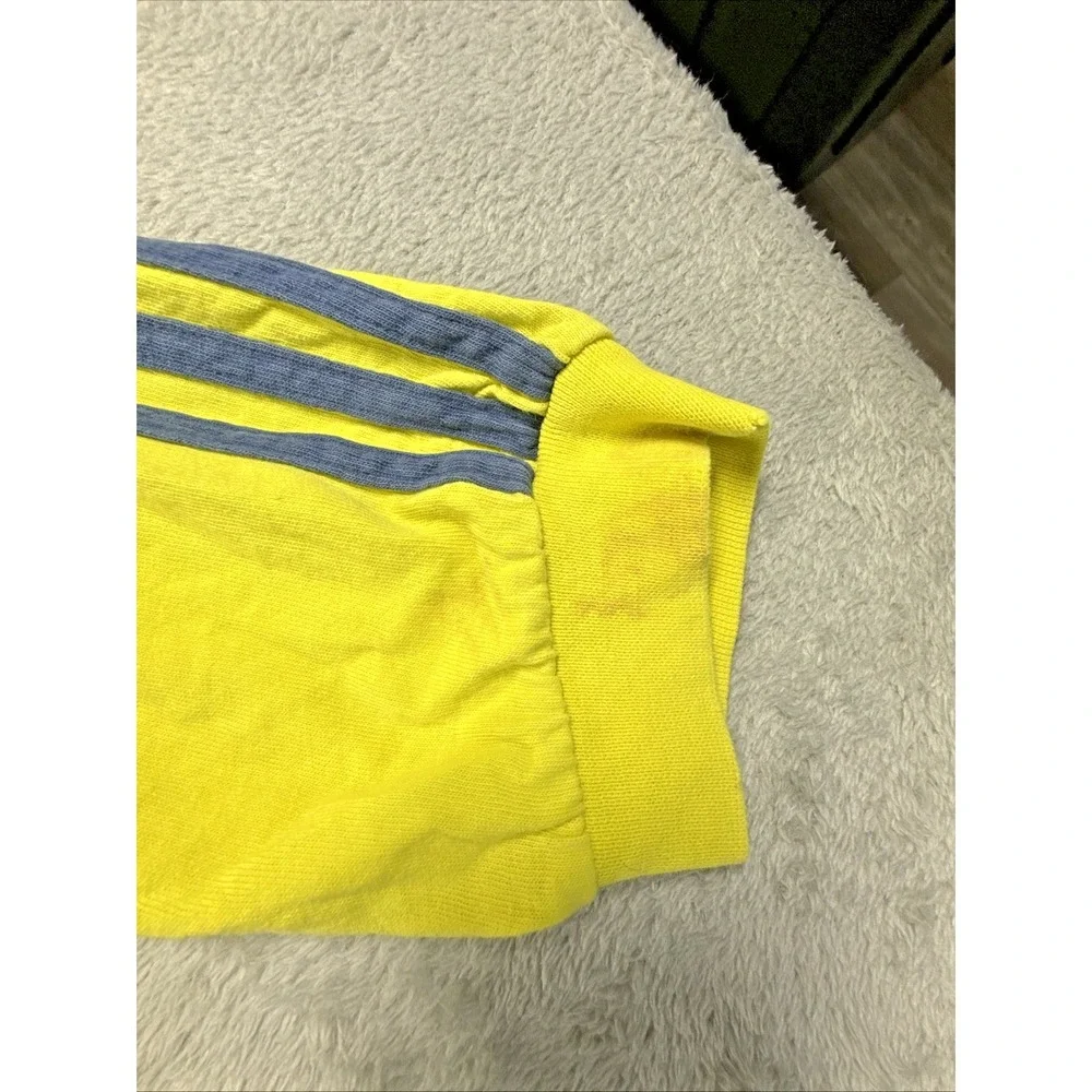 Vintage 90s/Y2K adidas Men's 3 Stripes‎ Performance Long Sleeve Shirt Yellow L